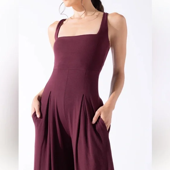 POPFLEX Go with the Flow Jumpsuit - Vineyard Wine MEDIUM - Picture 2 of 9